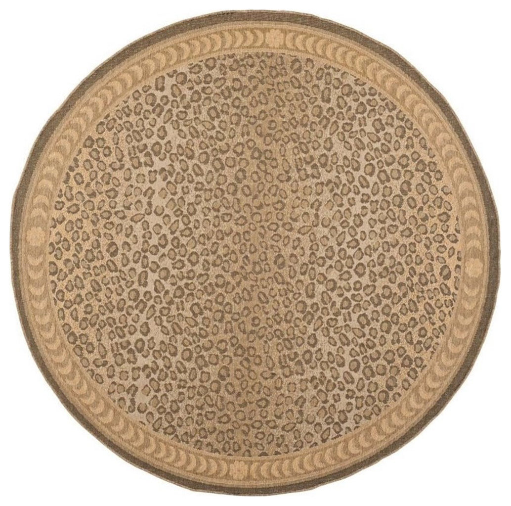 Safavieh Courtyard Natural Indoor Outdoor Rug - Round 7'10