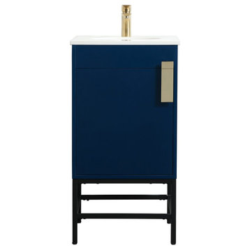 Elegant Decor VF48818MBL 18" Single Bathroom Vanity, Blue