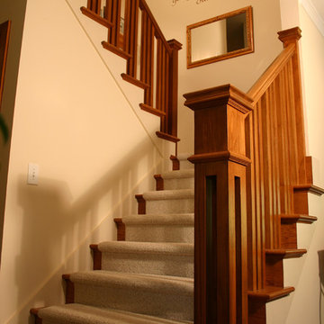 Prairie Style Ranch Remodel: Staircase and Railing Detail