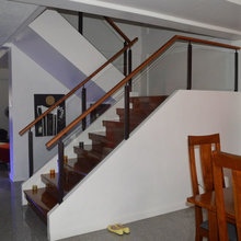 Glass Railing in Wrought Iron Frame