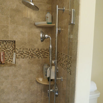 Traditional Anatolia Bliss Glass Shower Remodel with Chrome Plumbing fixtures