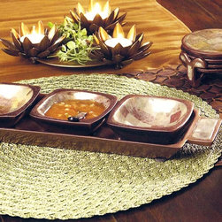 Inlaid Stone Condiment Tray - Condiment Sets