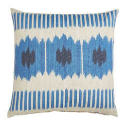 Lacefield Designs - Outdoor Pillow, Cypress Indigo, Square - Decorative Pillows