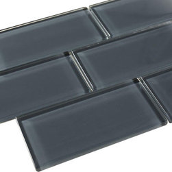 Dark Blue Glossy Subway Glass Mosaic Tiles - Home Accessories & Decor