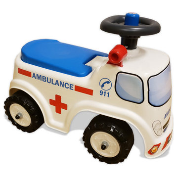 Ambulance Vehicle With Opening Seat And Steering Wheel, Ride-On And Push-Along