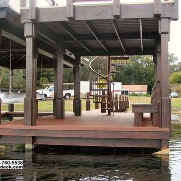 New Two Story Dock With Hip Roof Over a Boat Slip, Maitland FL.