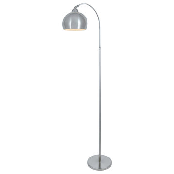 Palesa 1 Light Floor Lamp, Polished Steel
