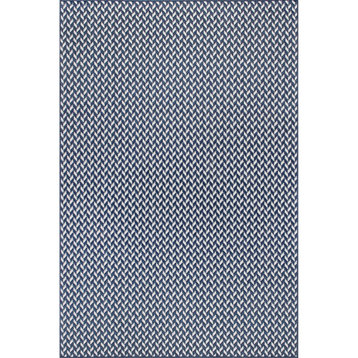 Nuloom Camryn Abstract Herringbone Indoor/Outdoor Area Rug, Navy 5'x8'