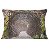Bamboo Tunnel in the Garden Landscape Printed Throw Pillow, 12"x20"