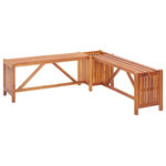 vidaXL - vidaXL Garden Corner Bench With Planter 46"x46"x15.7" Solid Acacia Wood - vidaXL Garden Corner Bench with Planter 46"x46"x15.7" Solid Acacia WoodvidaXL Garden Corner Bench with Planter 46"x46"x15.7" Solid Acacia Wood - 46345, Add a welcoming touch to any patio, deck or entertaining area with our solid wood garden bench! Finished with a light oil coating, the planter bench is made of durable acacia hardwood, which is characterized by excellent weather-resistance. Accordingly, our garden seat is extremely suitable for outdoor use. The planter box serves as a great place to grow a variety of flowers or plants, which will make a great addition to your garden. Take a load off on this lovely wooden bench with the planter box!