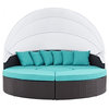 Modway Convene Canopy Outdoor Daybed, Espresso, Turquoise