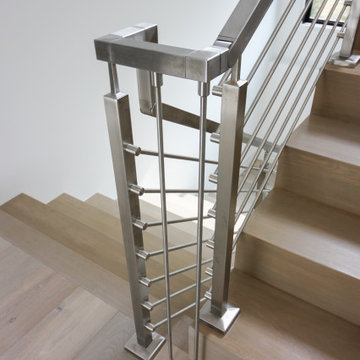 75_Modern Stairway: White Oak & Stainless Steel Balustrade, McLean VA 22101