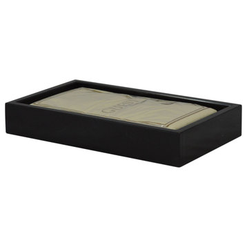 Mytus Collection Guest Towel Tray, Jet Black Marble