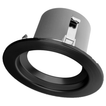 DCR4 LED Recessed Downlight Retrofit Light Fixture, Black, Smooth, 2700k