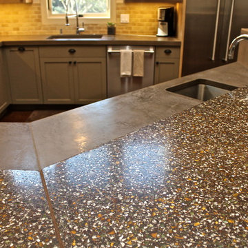 Recycled Glass & Concrete Countertop - Custom Colors