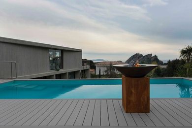 Cette image montre une piscine design.