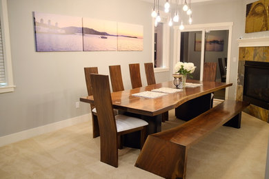 Dining room - modern dining room idea in Huntington