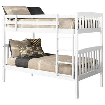 Claire Twin over Twin Wood Bunk Bed in White-Mattresses Not Included