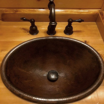 19" Oval Self Rimming Hammered Copper Sink (LO19RDB)
