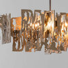 Postmodern Grey/Gold Metal Art Rectangle Chandelier For Dining room, Golden, L31.5"