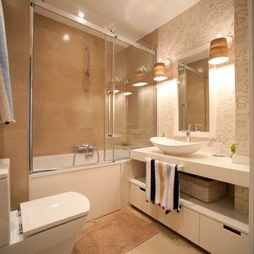 Diseño interior de casa con gran cocina
