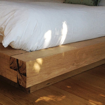 Rustic Oak Floating Bed