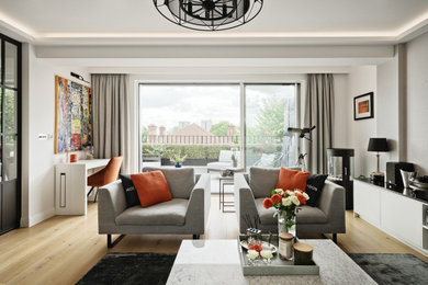 Inspiration for an industrial living room in London.