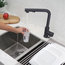 STYLISH Single Handle Pull Down Matte Black Kitchen Faucet