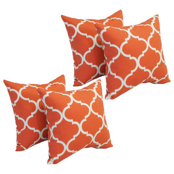 17" Square Polyester Outdoor Throw Pillows, Set of 4, Landview Mango