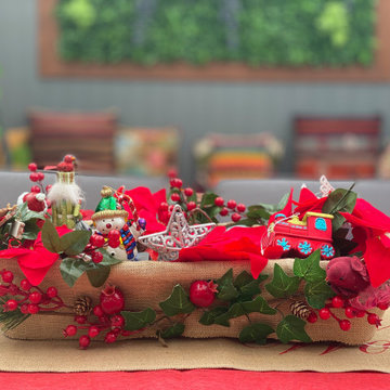 Outdoor Christmas table setting