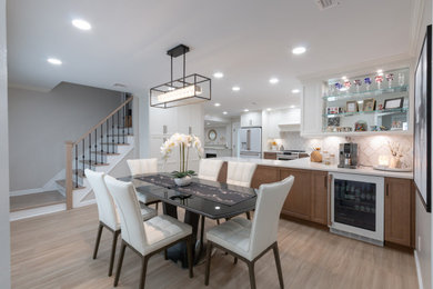 Example of a transitional dining room design in New York