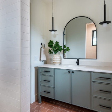 Terracotta Tile Guest Bathroom | Northwest Hills Austin