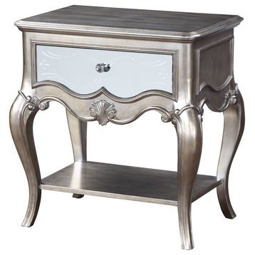 22207 Nightstand, 1 Drw, Antique Champagne
