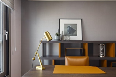 Example of a small trendy home office design in San Francisco