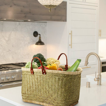 Serene Spaces Living Large Handmade Straw Tote Bag Paired with Leather Handles,