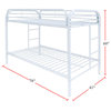 Metal Twin Over Twin Size Bunk Bed, White