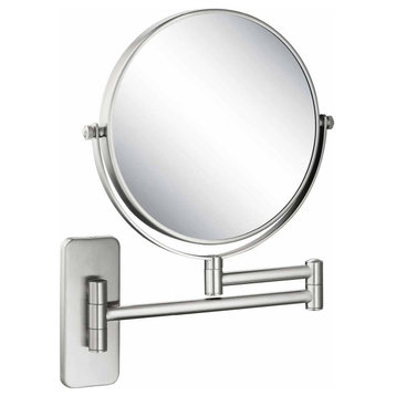 Circular Magnifying Makeup/shaving Mirror, Brushed Nickel
