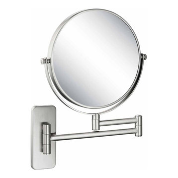 Circular Magnifying Makeup/shaving Mirror, Brushed Nickel