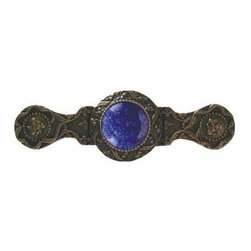 Inviting Home Inc. - Victorian Pull, Antique-Style Solid Bronze With Blue Sodalite - Cabinet And Drawer Handle Pulls