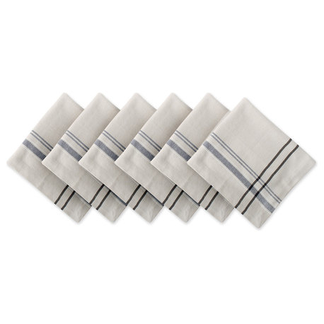 DII Black French Stripe Napkin, Set of 6