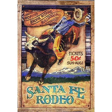Vintage Signs Rustic Western Signs Rodeo Customizable Wood Sign, 14x26
