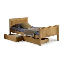 Alaterre Furniture - Alaterre Furniture Harmony Twin Wood Platform Bed with Storage Drawers-Cinnamon - Platform Beds