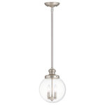 Livex Lighting - Livex Lighting 50904-91 Sheffield - Two Light Pendant - No. of Rods: 3  Canopy IncludedSheffield Two Light  Brushed Nickel Clear *UL Approved: YES Energy Star Qualified: n/a ADA Certified: n/a  *Number of Lights: Lamp: 2-*Wattage:60w Candelabra Base bulb(s) *Bulb Included:No *Bulb Type:Candelabra Base *Finish Type:Brushed Nickel