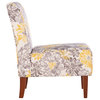 Linon Lily Bridey Wood Upholstered Accent Chair in Gray