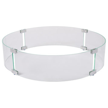 25" Round Glass Wind Guard for Round Fire Table