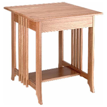 End Tables Living Room Unfinished Oak Mission End Table 24.5 Inch Height