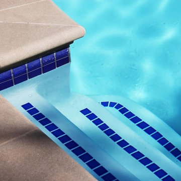 Tile Wall Water Feature and Pool