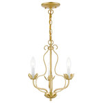Livex Lighting - Livex Lighting 3 Light Soft Gold Chandelier - The three-light Katarina floral chandelier showcases a graceful look. The soft gold finish completes this timeless and casual design.