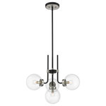 Z-Lite - Parsons Four Light Chandelier, Matte Black / Brushed Nickel - Enhance your favorite room with this clean crisp four-light chandelier. It's fashioned with a matte black and brushed nickel finish and clear glass shades that deliver all the light you want. It will add a touch of brilliance to any space in the home whether it's the dining room foyer or kitchen.