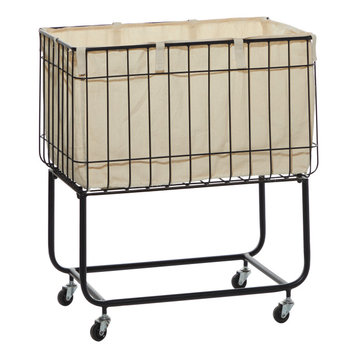Black Metal Contemporary Storage Cart 24" x 16" x 26"